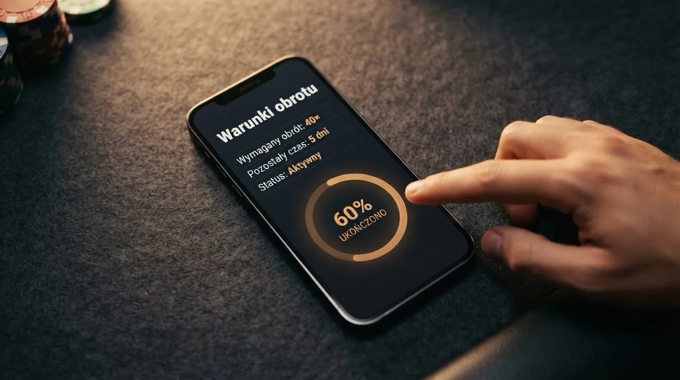Zbliżenie na telefon z listą warunków promocji i licznikiem odliczającym dni do końca oferty