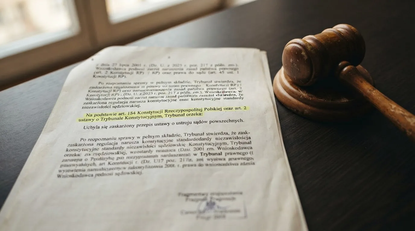 zbliżenie na wydrukowany paragraf ustawy o grach hazardowych leżący obok młotka sędziowskiego